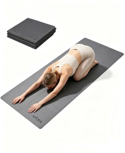 YiGym Faltbare Yogamatte TPE+PU Doppelseitige Tragbare Reisematte | Klappbar, Rutschfeste, Tragbare, für Sport Yoga Pilates HIIT Heimfitness, 5mm Dicke