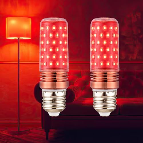 DROCODO SET 2 Luz roja nocturna melatonina, E27 - LED, 0% luz azul, Lampara luz roja nocturna melatonina, bombilla roja para dormir mejor, Luz roja bebe relajante y terapeutica.