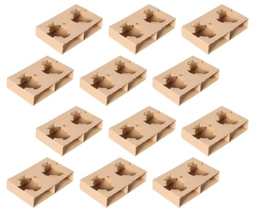 Hemobllo 50piezas Portavasos de Cartón Corrugado Soporte Doble para Bebidas para Llevar Bandeja Resistente para Café y Té para Cafeterías y Comida Rápida