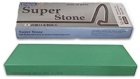 Sanelli Ambrogio, Naniwa Super Stone - Afilador de cuchillos profesional, grano en bruto #400, ideal para corregir cuchillas irregulares, con alta fuerza de pulido, Splash&Go, fabricado en Japón