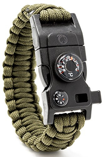 Steinbock7 Matterhorn 16in1 All-in-One Paracord Armband, widerstandsfähig, Mini-Multitool, Survival Gadget