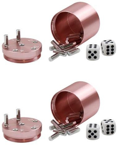 BestSaller SUPER SIX Würfelspiel Aluminum, Farbe:roségold (2 Stück)