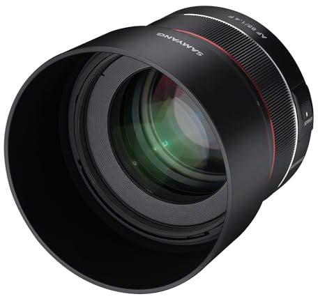 Samyang AF 85mm F1.4 F für Nikon F I leichtes & kompaktes Tele-Objektiv für Portrait-Aufnahmen, mit schnellem DSLM Autofokus I Festbrennweite für Spiegelreflex Nikon F Kameras, z.B.D5600, D850, D750