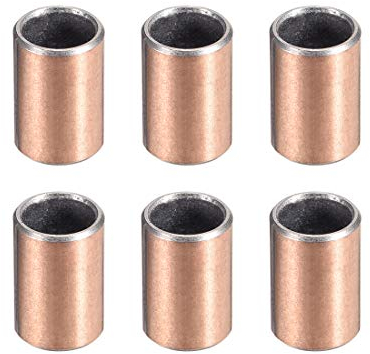 sourcing map Hülsenlager 8mm Bohrung x 10mm Außendurchmesser x 15mm Länge Gleitlager Gerollte ölfreie Buchsen 6 Stück