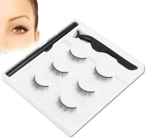 Faux Cils Kit 3 Paires de Faux Cils Magnétique Stylo Eyeliner étanche Pince à Cils Ensemble Naturel Cils Doux Ensemble d'outils de Maquillage