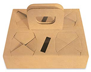 SDG PZ 100 Cestino Avana in Cartone Porta Bicchieri 4 Fori Coffee Cup Holder per Caffe' da ASPORTO Coffee Cup Holder