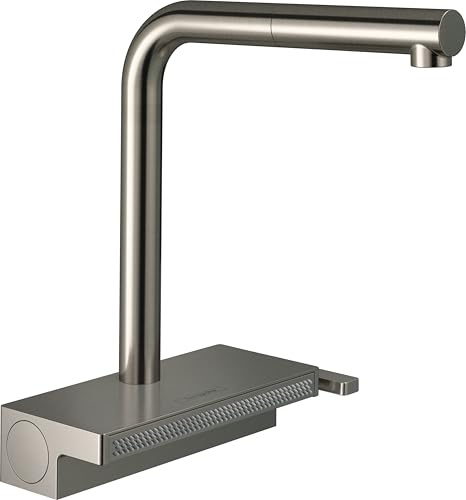 hansgrohe Küchenarmatur Aquno Select M81 (Wasserhahn Küche mit Abtropfsieb, 360° schwenkbar, hoher und ausziehbarer Komfort-Auslauf 250mm, 2 Strahlarten, Standardanschlüsse) Edelstahl Finish