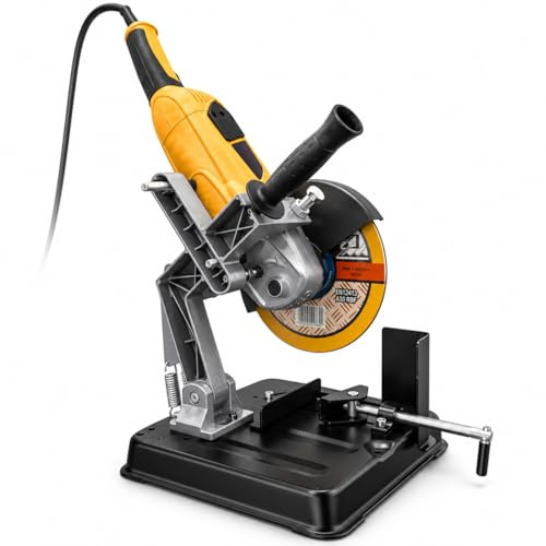 Topolenashop Supporto da Banco per Smerigliatrice Angolare 180 e 230 mm – Base Troncatrice Regolabile per Flex, Supporto per Taglio Metallo e Lavorazioni Officina | 2319058