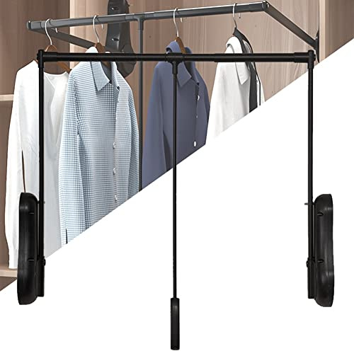 DYK&NX Kleiderlift für Schrank, Breite Regulierbar Garderobenlift, Verchromt Kleiderstange Tragkr 28KG, für platzsparend Kleiderschrank (Size : 850-1150mm)