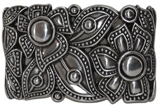 Generisch Blätter Blumen Buckle eckig - Gürtelschnalle Muster - Western Tracht Mittelalter