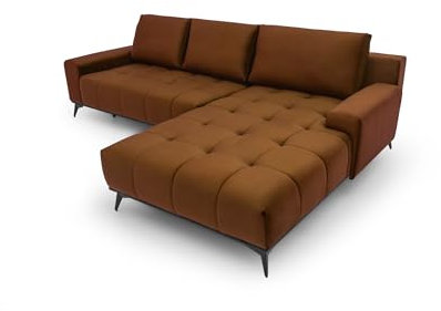 Excellentsofa Ecksofa Toscania mit Auswahl an Größen und Farben - von 230 bis 330 cm Länge und 150 bis 220 cm Breite, mit Schlaffunktion, Bettkasten und Relaxfunktion - Schlafsofa L-Form