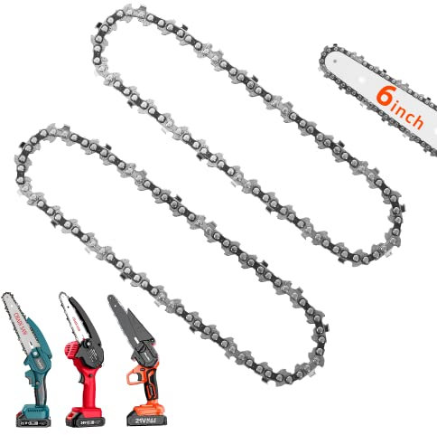 Supstable Lot de 2 mini chaînes de tronçonneuse de 6 Pouces pour tronçonneuse électrique portable sans fil de 6 Pouces