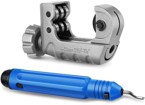 Flexzion Tagliatubi in rame, 4-28 mm, mini tagliatubi con strumento di sbavatura per rame, ottone, alluminio, acciaio inossidabile, mini tagliatubi per spazi ristretti e spazi ravvicinati