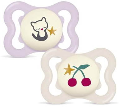 MAM Supreme Night Schnuller 0-6 M (2er Pack), inkl. Transport- und Sterilisationsbox, leuchtende Babyschnuller ab Geburt, Sauger aus MAM SkinSoft Silikon, 0 bis 6 Monate, 2 Stück