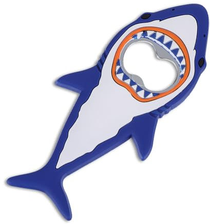 YUXIANLB Shark Bottle Opener, Silicone Stainless Steel Beer Bottle Opener, Pop Can Soda Can Opener, Stick to Refrigerator for Easy Storage, Gift for Men Husband Father