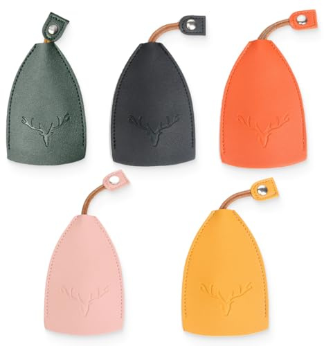 NJCXOLA Étui en Cuir pour Clé de Voiture, 5pcs Portable Grande Imperméable Étui à Clés en Cuir PU, Clé de Voiture Étui en Cuir, Portable Porte-clés Étui en Cuir & Mini Poche Monnai