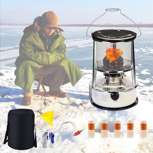 BomDog Estufa de Queroseno para Interior, Calentador de Queroseno sin Electricidad, Estufa Portátil de Petróleo/6L-White