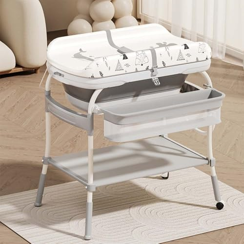 Baninni 2-in-1 Wickeltisch mit Badewanne Ramona, Grau