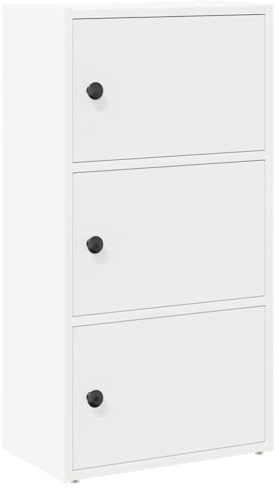 VidaXL Libreria Bianca 40x24x77 cm in Legno Multistrato, Armadio di Stoccaggio, Rack, Scaffale per Sala da Vivere, Camera da Letto, Ufficio