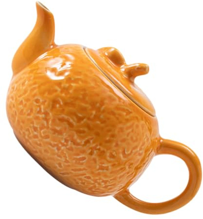 FELTECHELECTR Ceramic Orange Teapot Small Tea Kettle Porcelain Kungfu Teaware Tea Pot for Home Desktop Jug Household Supplies