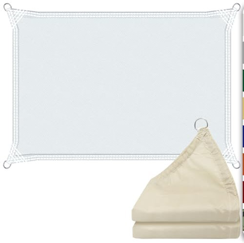 Sun Shade Sail 1m x 2.5m Rectangular Sunscreen Waterproof Awning Canopy, 180g/㎡ Shade Cover UV Block with Free Rope for Outdoors Activities, Garden, Patio, Yard, Party. (Cream White)