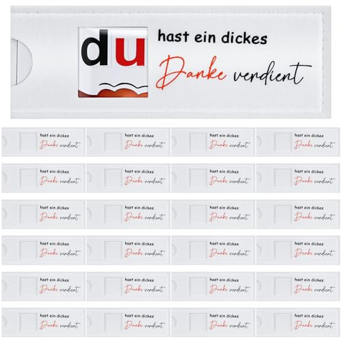 25 Stück Danke Geschenk, Wiederverwendbar Schokoriegel Hülle Filz Geschenk Verpackung Kompatibel mit Duplo, Kleine Geschenke für Kollegen, Mitarbeiter Rücktritt Ohne Schokolade (Weiß）