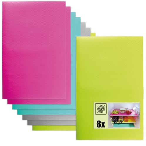 Wilhelm Sell® 8x Schubladen- und Kühlschrankmatten - zuschneidbare EVA Einlegematten - geruchsneutral, antibakteriell, rutschfest - für Schubladen, Schränke, Regale, Kühlschrank