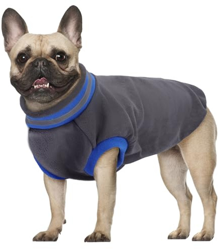Hundepullover Mittelgroße Hunde, hundemantel mit Klettverschluss Hundeweste Fleece Winter Warm Sweater für Hunde(Grau, M)