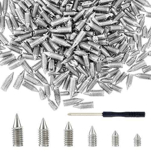 Hobbspring 420Pcs Metal Tip Screws 6 Sizes Platinum Tip Belt Screws Set Carbon Steel Belt Screw with Flat Head Screwdriver Pointed Cross Slot Leather Accessories for Belt Wallet Handbag Purse