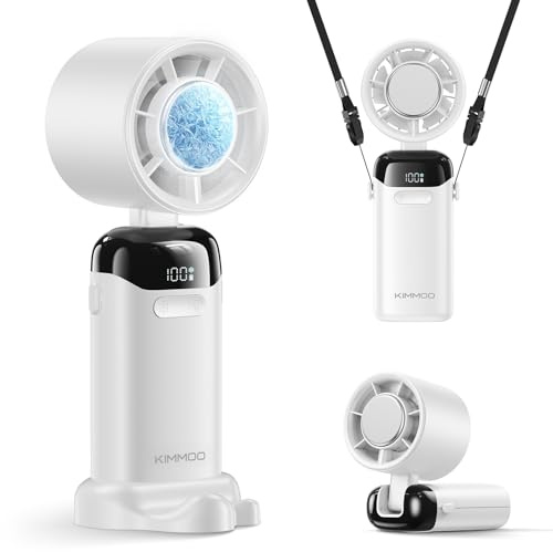 KIMMOO Ventilateur portatif avec refroidisseur de glace, blanc