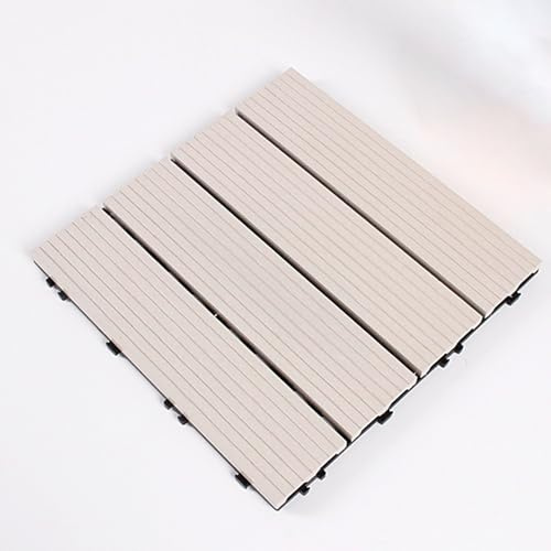 Piastrelle ad incastro per pavimenti in legno composito, 30 x 30 cm, per patio e giardino, confezione da 10 pezzi