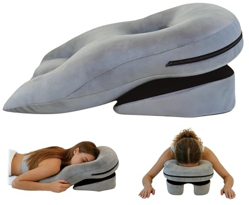 Guiwuiyu Gesichtskissen zum Schlafen, Massage kopfstütze für Bett, Gesichts-Down-Kissen mit Loch nach für Augenoperation & Netzhautvitrektomie-Erholung, Face Down Pillow Schlafen, Belüftungsdesign