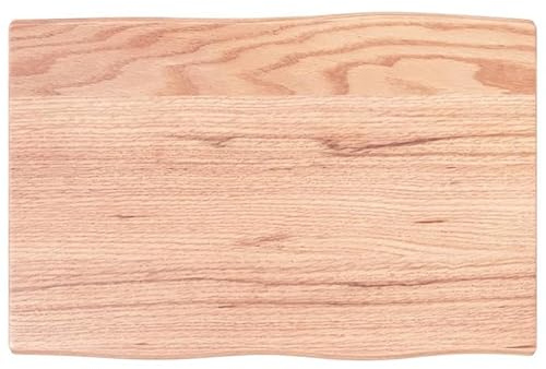 Eleganz Tavolo in legno di quercia massiccio, 60 x 40 cm, con laccatura, bordo naturale dell'albero per cucina, soggiorno o ufficio, durevole ed elegante