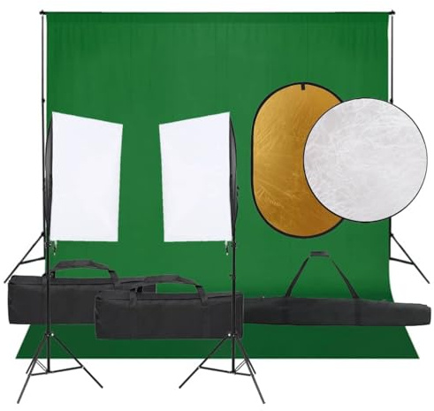 Accessori Streaming Keylight, set per studio fotografico con illuminazione, sfondo e riflettore per riprese video, selfie, live stream, fotografia di trucco