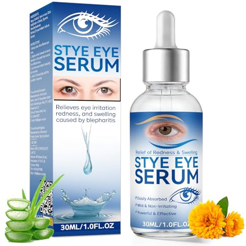 Suero Ocular para Orzuelo, Suero Natural para la Blefaritis con Orzuelos, Blefaritis, Chalaziones y Ojos Secos, Limpieza Diaria de la Zona, Alivia la Sequedad