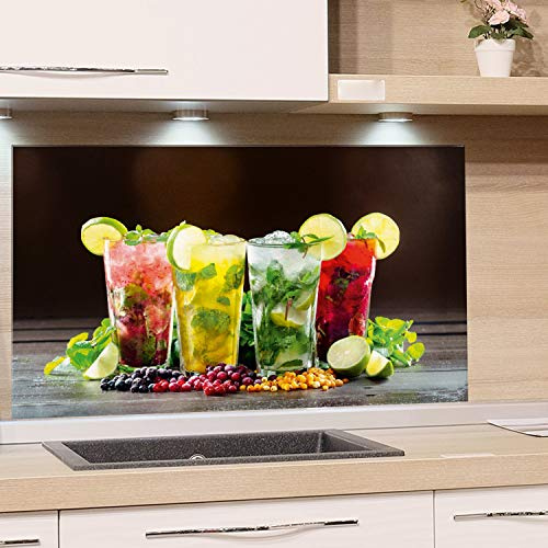 GRAZDesign Küchenrückwand Glas Cocktailbar - Spritzschutz Küche Glas Bar - Glasrückwand Küche Cocktail / 80x50cm