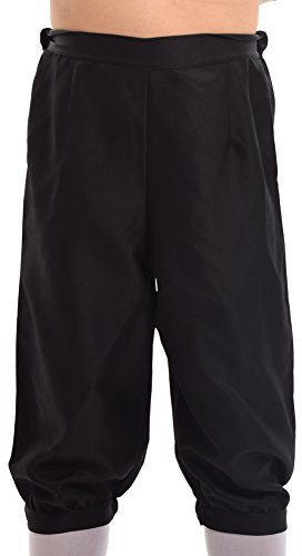 BLESSUME Pantalones Pirata Medieval Renacentistas Trousers Corte Holgado (M, Negro)