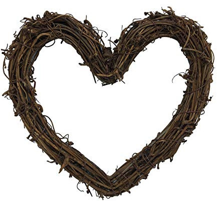Heart Shape Natural Grapevine Wreath Ring DIY Craft Vines Base Grapevine Roll for Rustic Summer Fall Christmas Wreath Door Garland Home Wedding Party Decor Gift Hanging Decor Wreaths Supplies 10inch