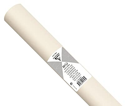 Clairefontaine 394002C - Rotolo da 24 fogli di carta velina da 18g/m² - Misura 50x75cm - carta fine delicata e resistente - Hobby creativo- Confezionamento e attività creative - Colore Avorio