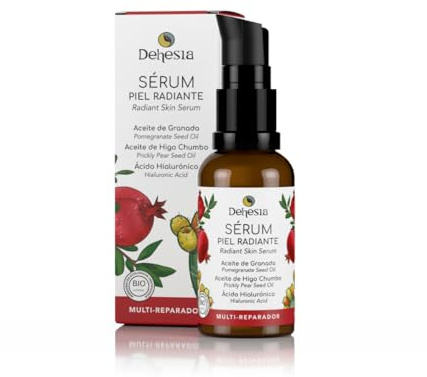 Sérum facial regenerador ecológico para pieles secas y maduras | Con aceite de granada, aceite de higo chumbo, ácido hialurónico, romero y geranio | Efecto nutritivo, reafirmante e iluminador