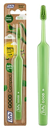TePe GOOD Compact Zahnbürste, Soft, Grün, Kinder (XS), 1 Stk., kleiner Bürstenkopf für besseren Zugang, weiche Borsten für sanfte Reinigung
