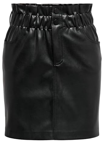 ONLY ONLMAIYA-Miri Faux Leather Skirt CC PNT Jupe, Noir, L Femmes