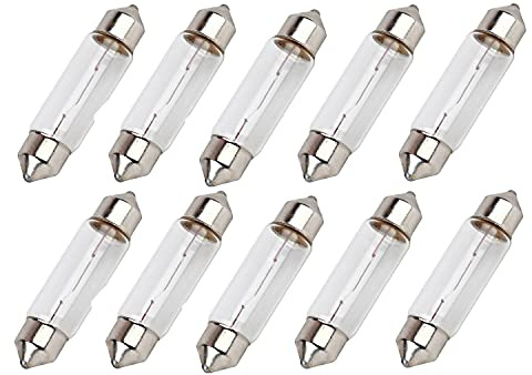 10x Jurmann C5W 36 mm 12V Long Life Halogen Birne für Innenbeleuchtung - Kofferraumbeleuchtung, Türbeleuchtung, Kennzeichenbeleuchtung, Leselicht - E-geprüft