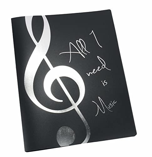 Ordner All I need is Music - schönes Geschenk für Musiker (silber)