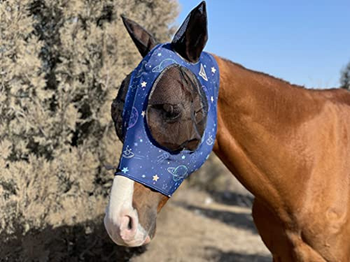 TGW Riding Super Fit - Maschera da mosche per cavalli (M, Moon)