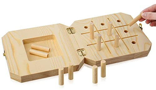 9 Hole Wooden Pegboard for Occupational Therapy Nine Hole Peg Test to Improve Fine Motor Coordination, Finger Dexterity, Concentration and Increase Reactionary Speed | Improve Fine Motor Coordination, Finger Dexterity, Concentration Increase Reactionary Speed, Foldable, Hand-eye Coordination