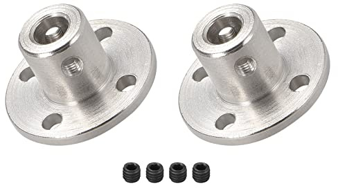 DMiotech 2 Paquet 5mm Intérieur Diamètre H12xD10 Bride Accouplement Connecteur Rigide Guide Arbre Support Coupleur Arbre Accouplement avec Vis pour Bricolage RC Modèle Moteurs Argent
