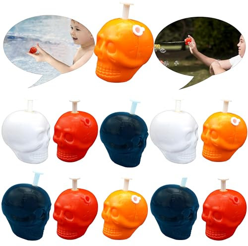12 x Totenkopf-Wasserspritzer, Spielzeug für Kinder, 5,5 cm, Sommer-Pool-Party, Kunststoff-Wasserspritzer, Sommerspiele, Outdoor-Wasserspritzer, Spielzeug für Kinder ab 3 Jahren