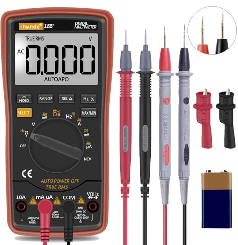 Digital Multimeter mit Automatischer Bereichswahl - hintergrundbeleuchtetem Zähler Multitestgerät Spannungsprüfer Automatisch Umschaltendes Elektronisches Messgerät
