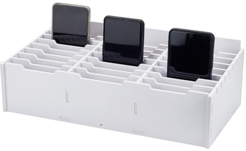 PH PandaHall 24 PVC Slots Handy Aufbewahrungsbox Abnehmbare Handybox Aufbewahrung Stempel Stempelkissen Marker Organizer Telefonhalter Für Die Kunstausstellung Im Lehrerzimmer Weiß
